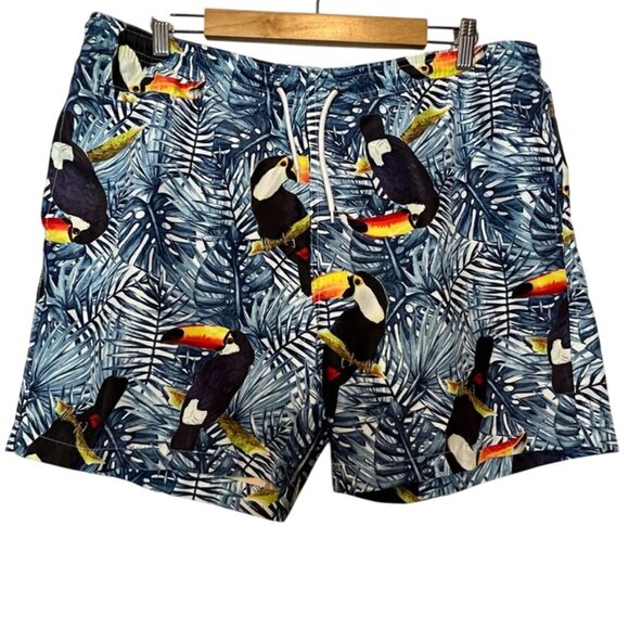 Toucan Print Mens Swim Trunks By Trunks Surf & Swim Co - Picture 1 of 11